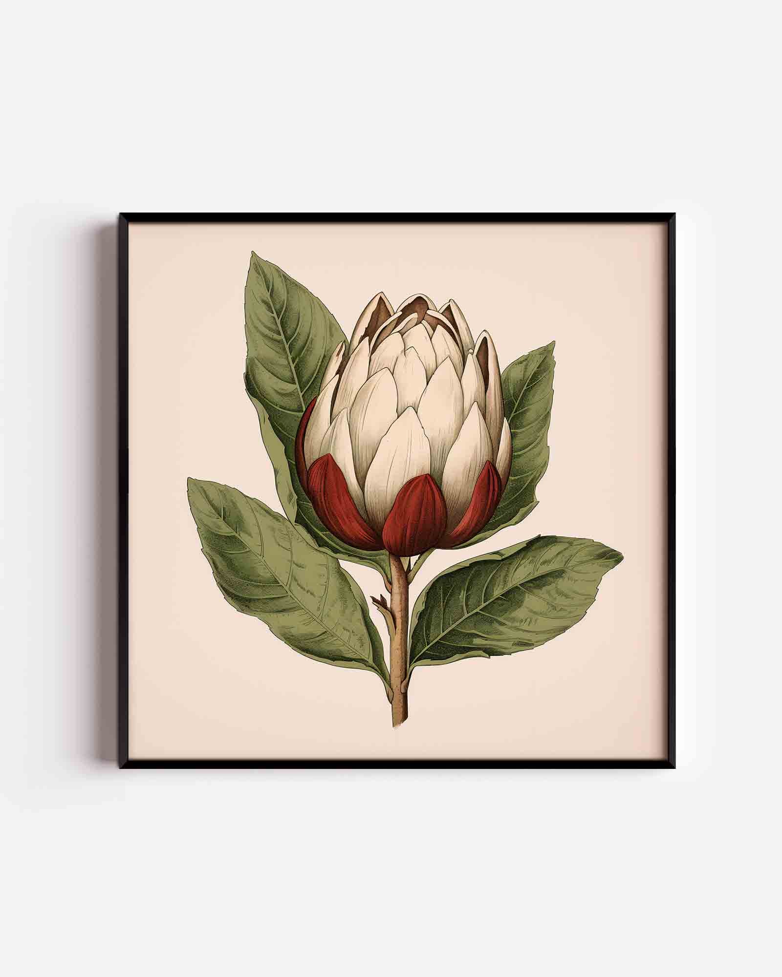 Bloem met groene bladeren Poster