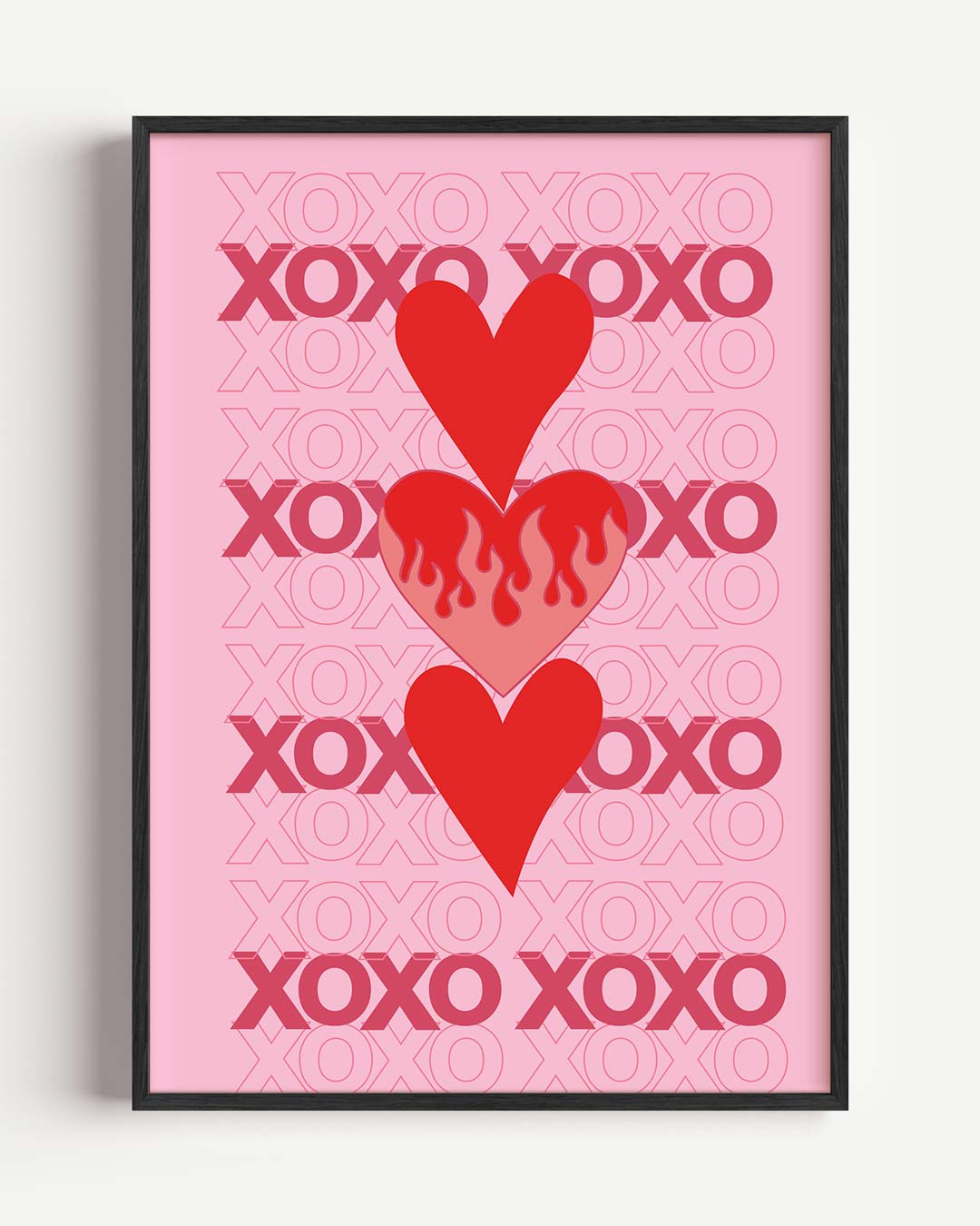 Liefdevolle XOXO Hartjes Poster-WallArtistic