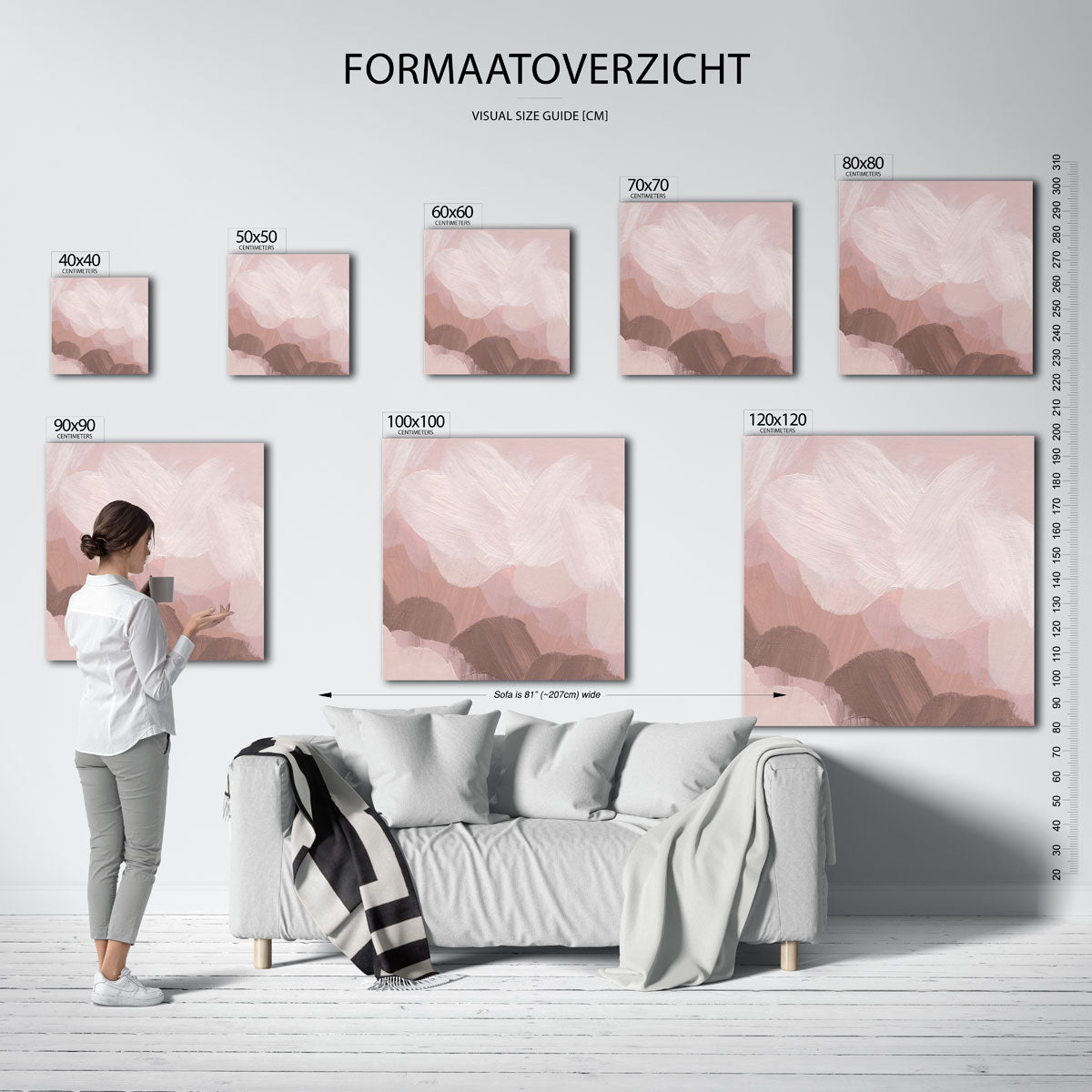 Abstracte penseelstreken Poster