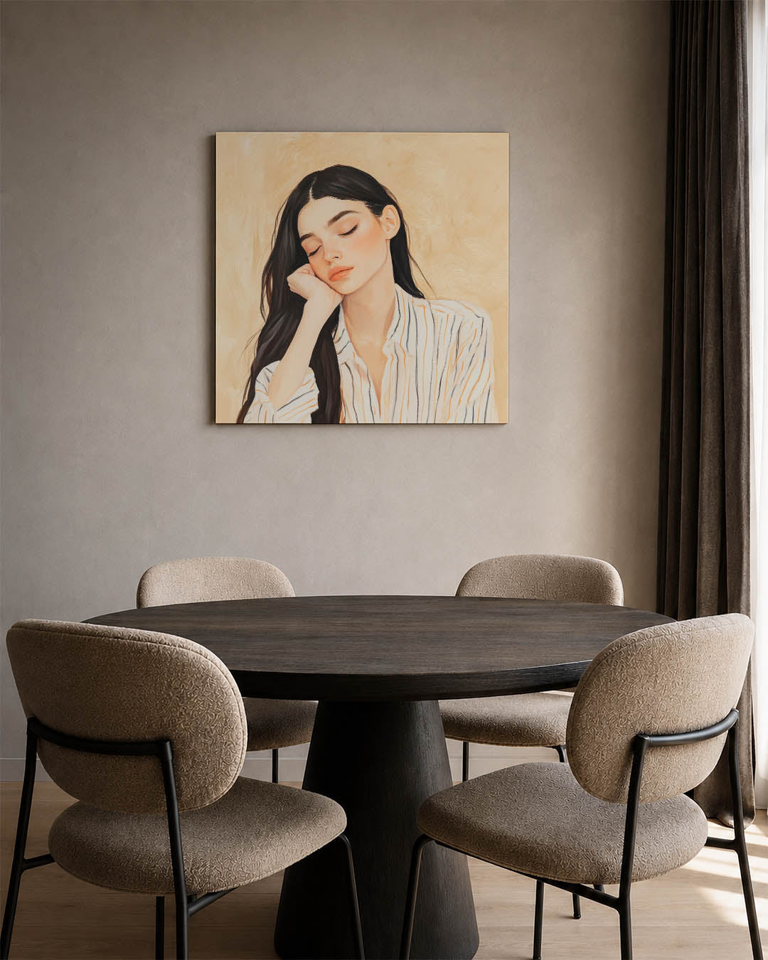Dromerige portretstudie Kunstwerk