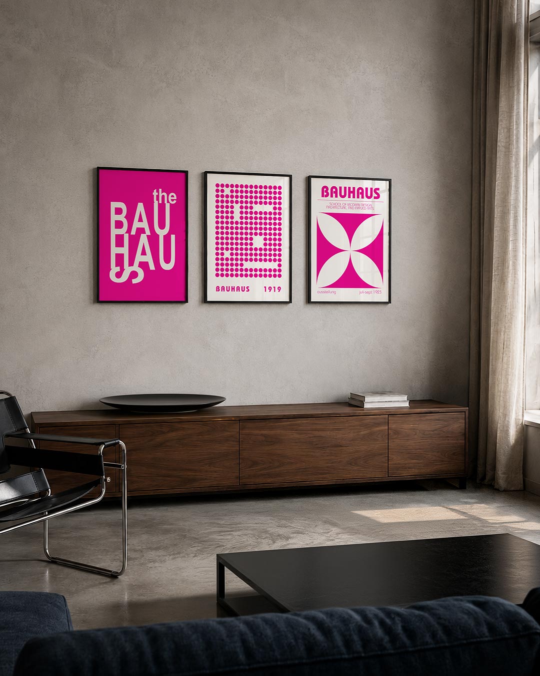 Typografisch kleurcontrast Posterset