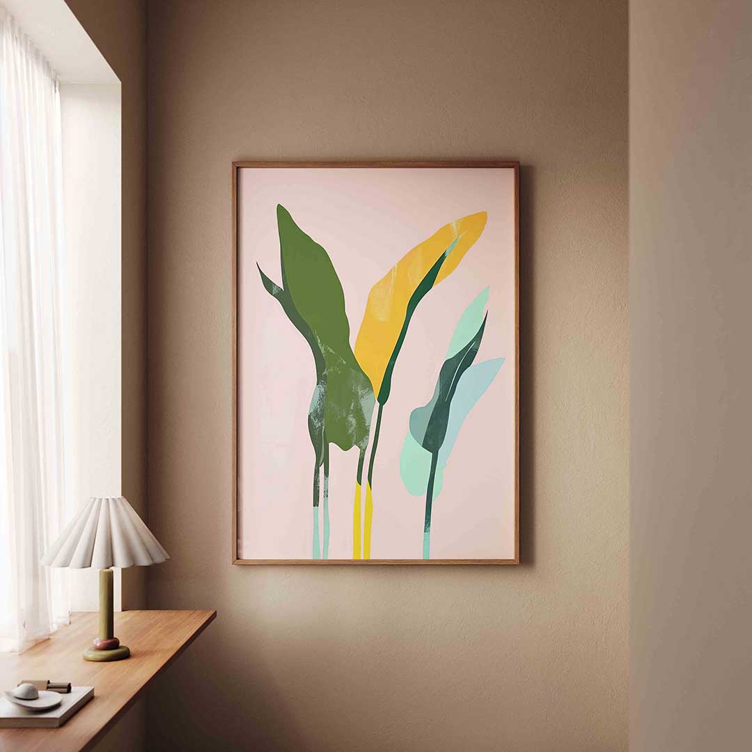 Bladeren in zachte tinten Poster
