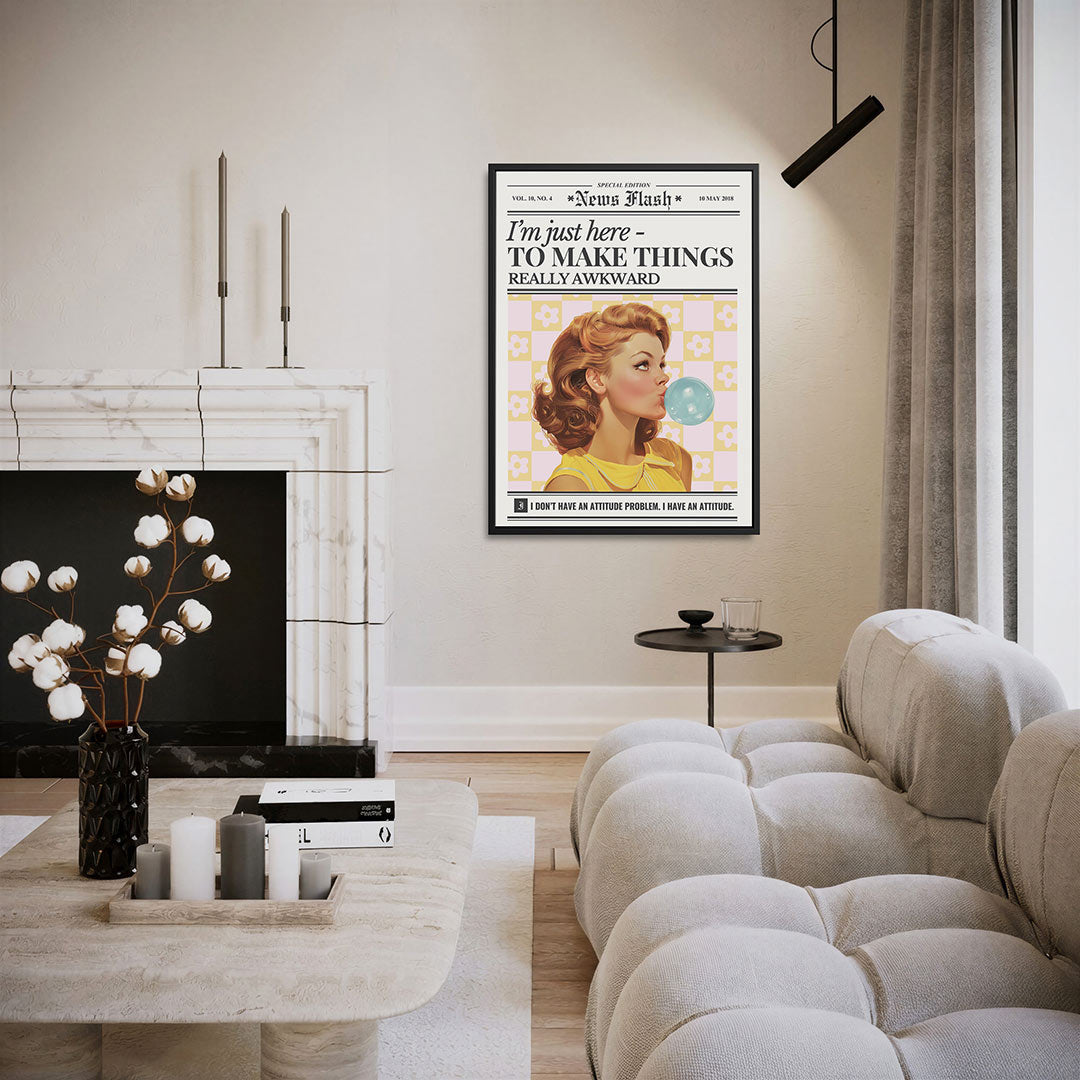 Vrouw met kauwgom Kunstwerk