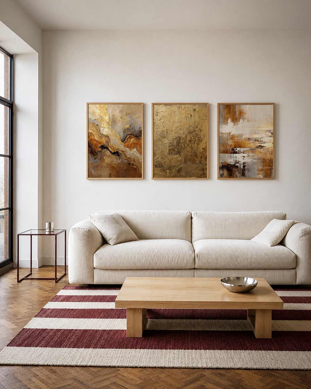 Gouden vormenstroom Posterset