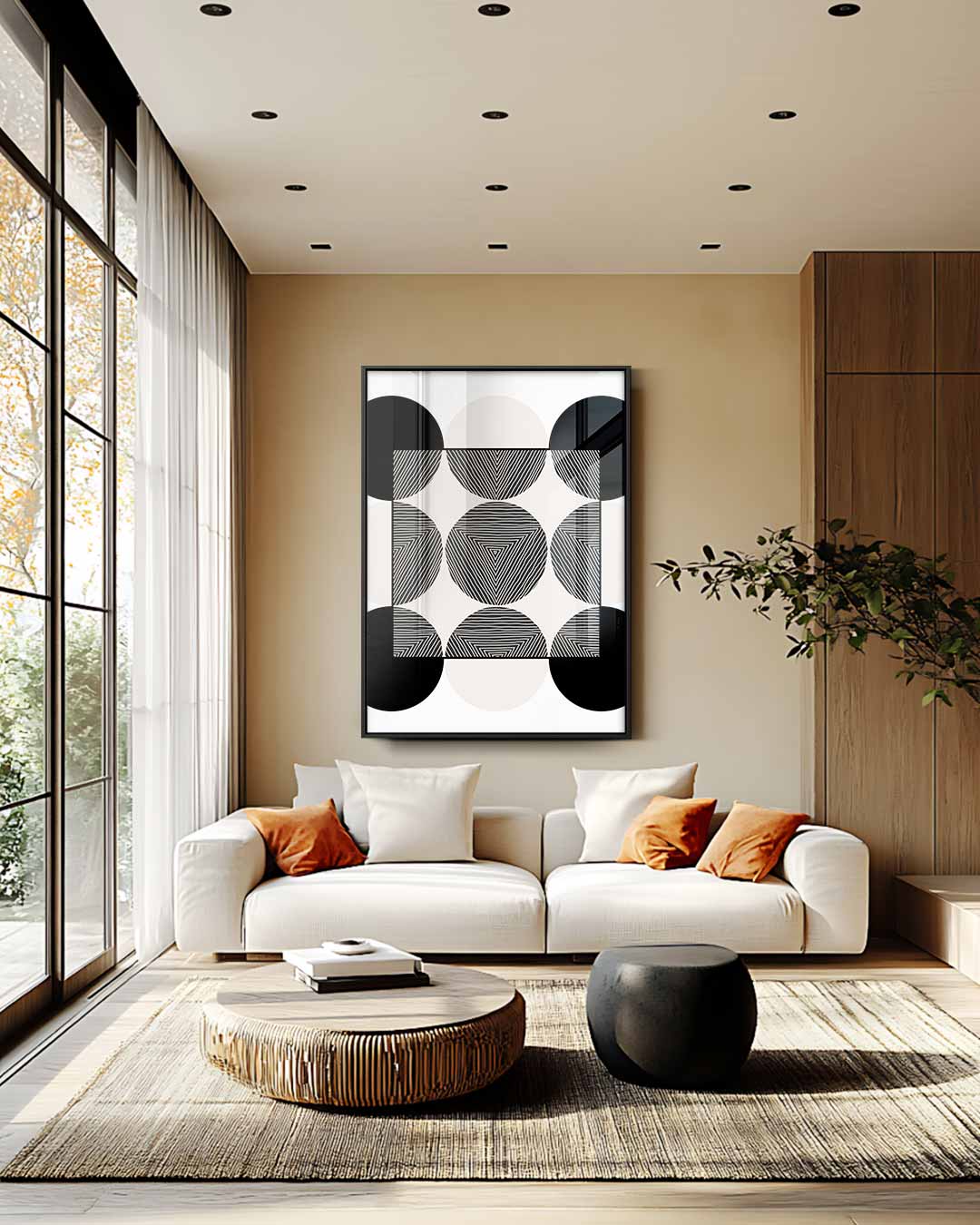 Strakke Cirkelpatronen Muurdecoratie Kunstwerk-canvas-dibond-plexiglas-wanddecoratie-WallArtistic