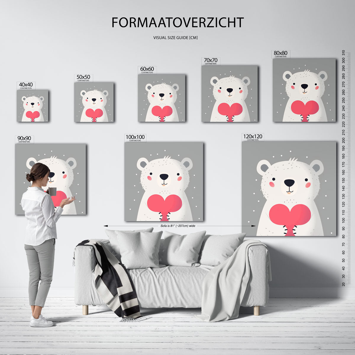 Witte beer met hart Poster