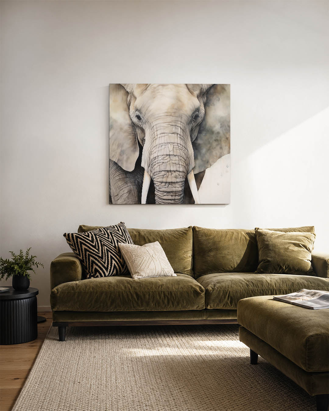 Olifant portret Kunstwerk
