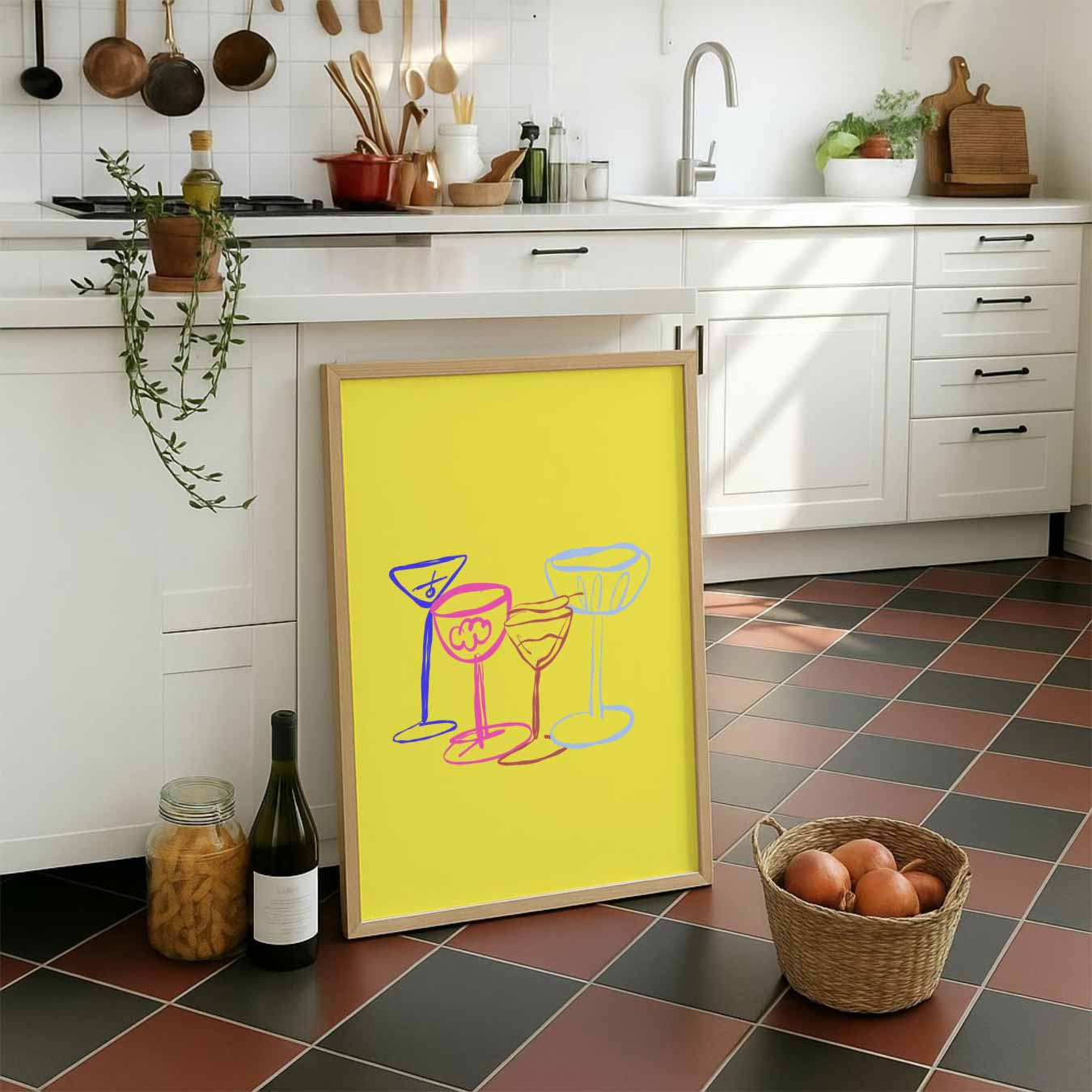 Kleurrijke Cocktailglazen Poster-WallArtistic