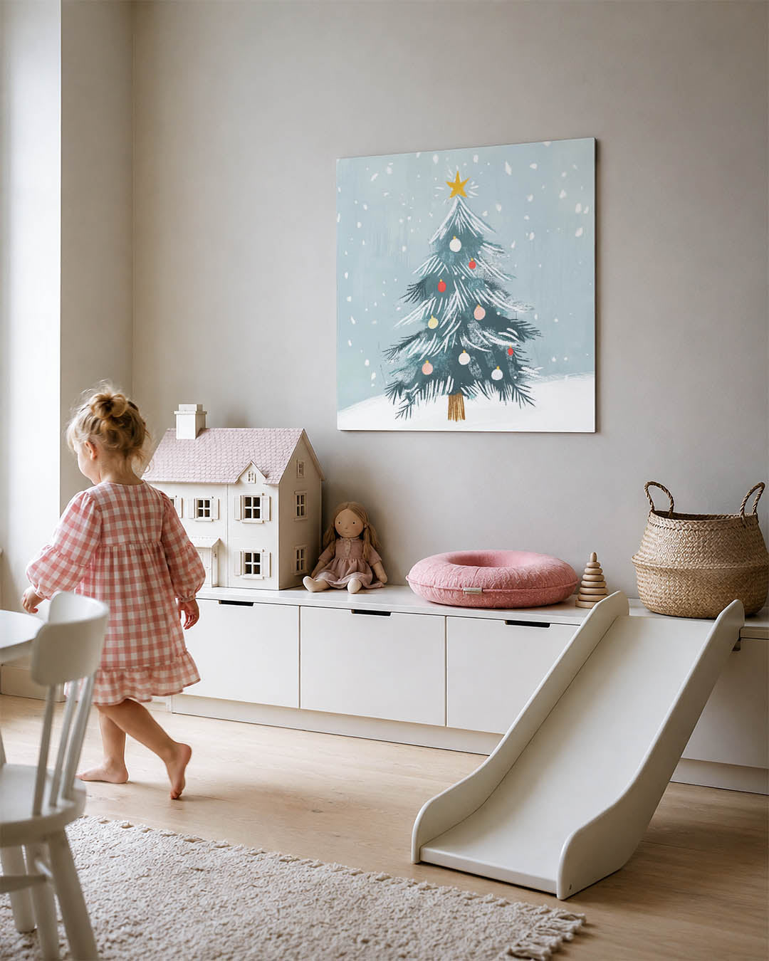 Feestelijke kerstboom illustratie Kunstwerk