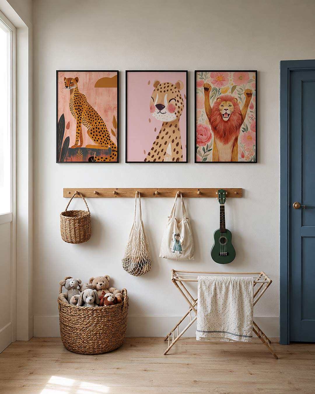 Leeuw en bloemen Posterset