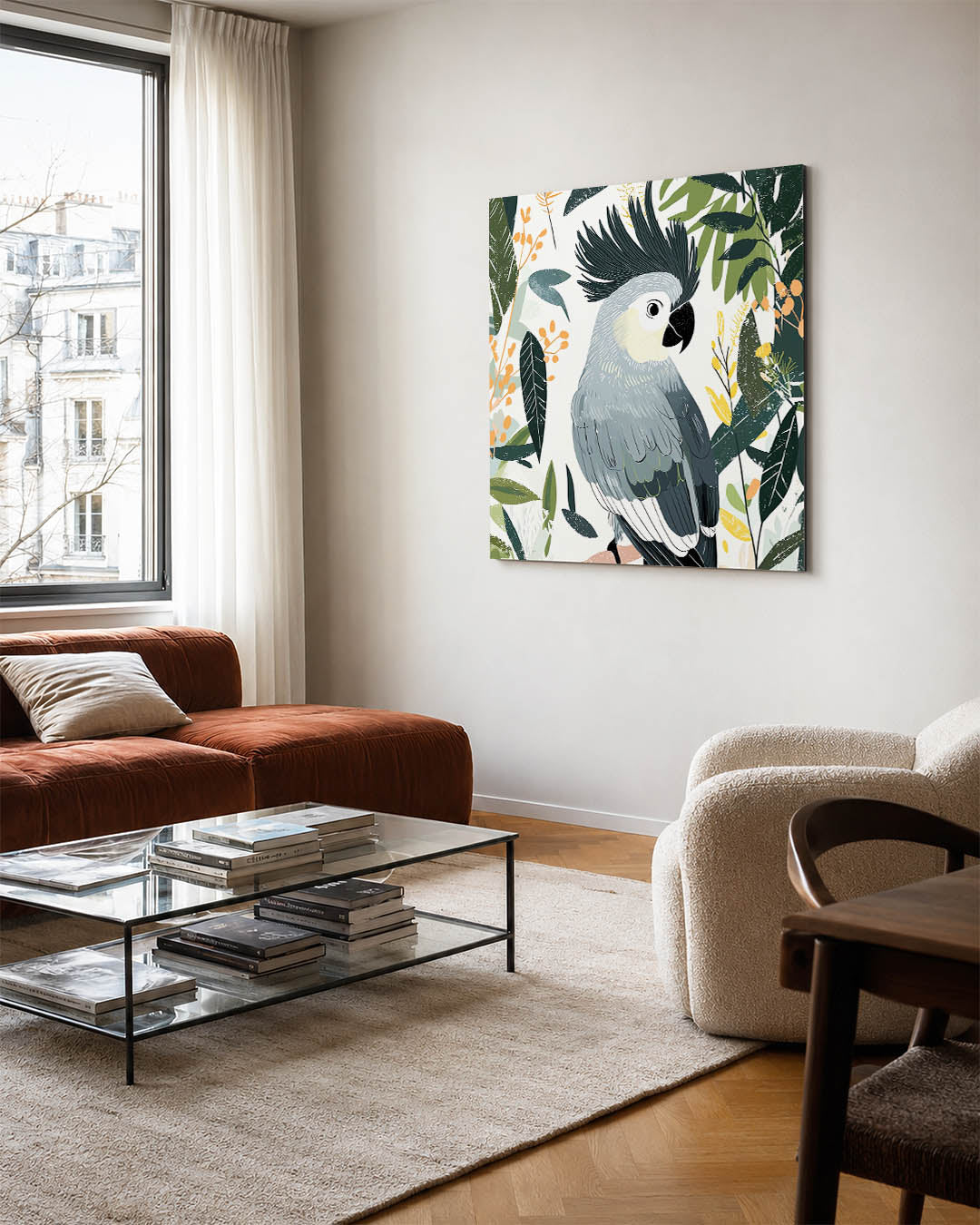 Vrolijke papegaai Kunstwerk