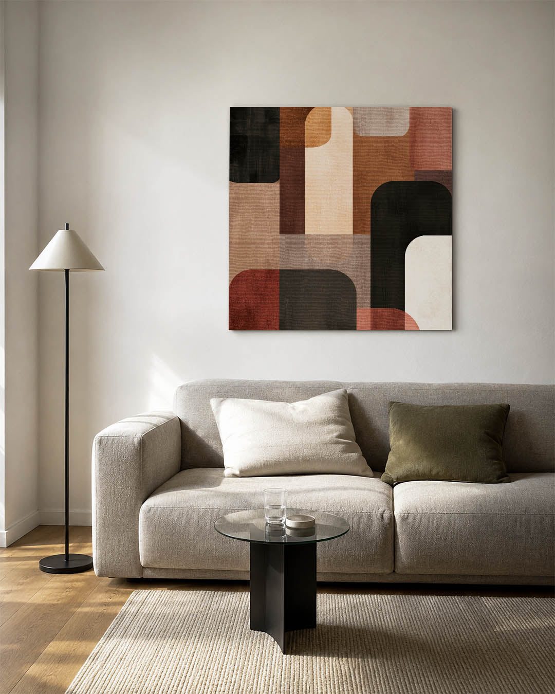 Geometrische vormen compositie Kunstwerk