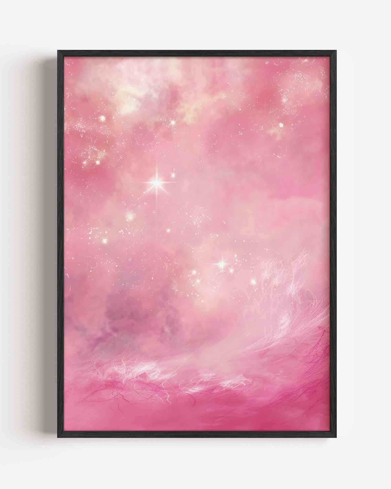 Sterrenhemel in roze Poster