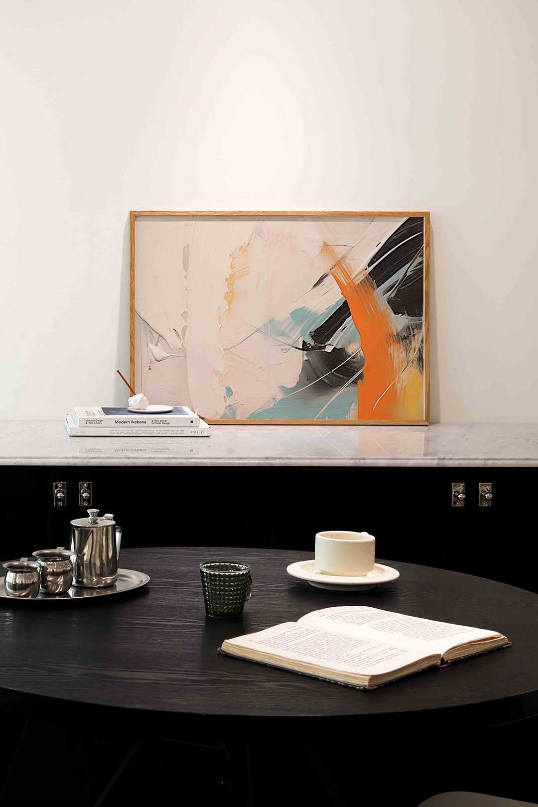 Abstracte penseelstreken Poster