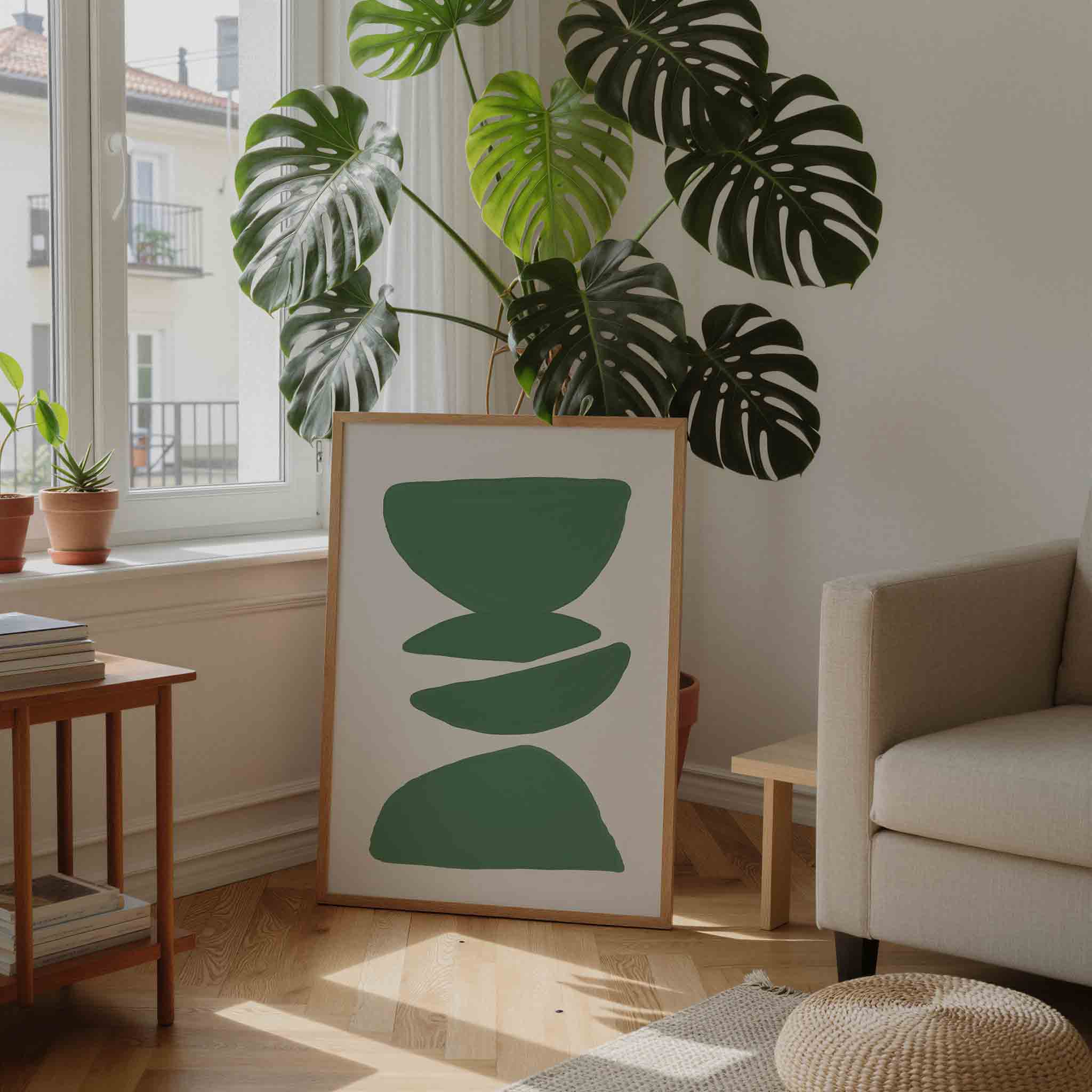 Groene vormen Poster