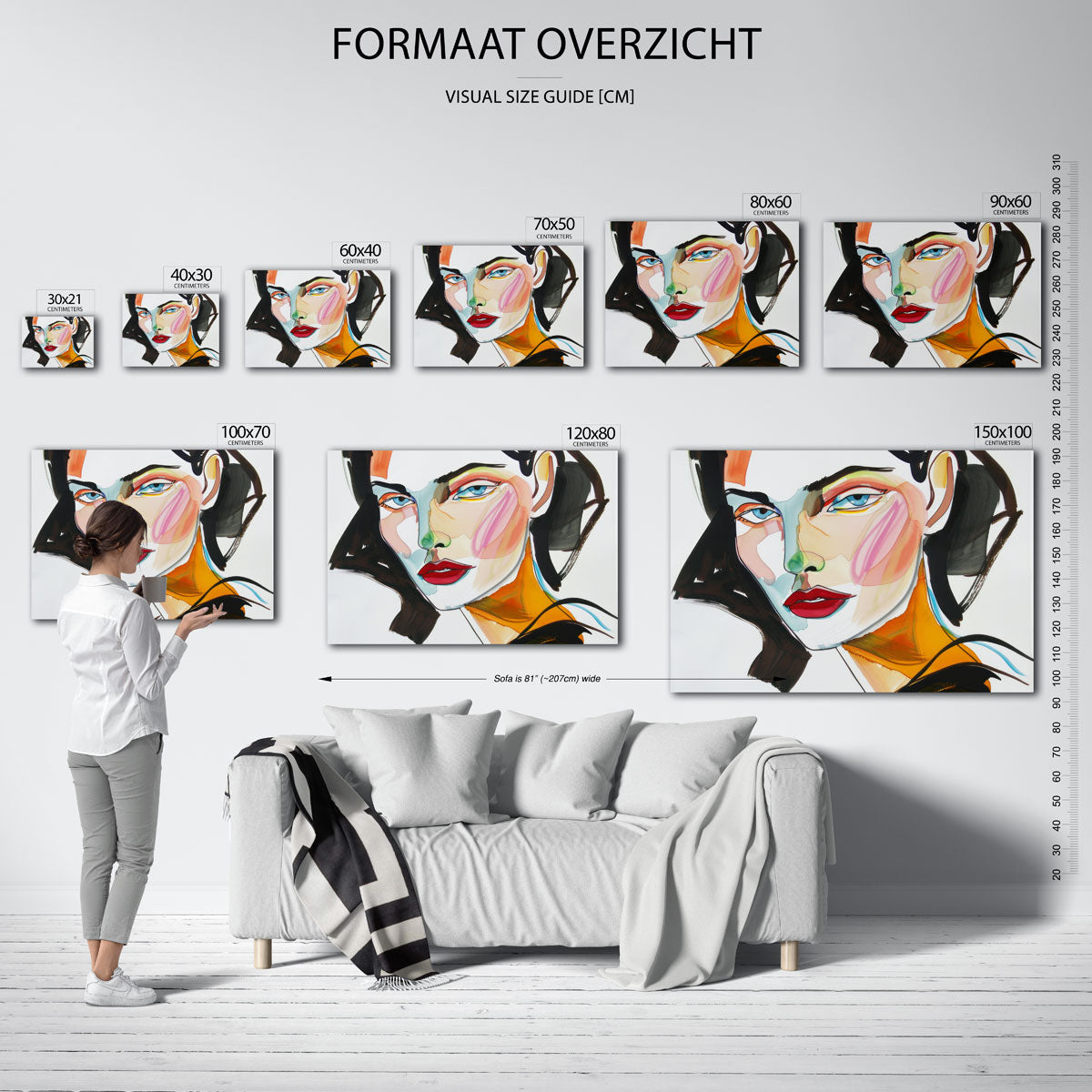 Abstracte gezichtsuitdrukking Poster