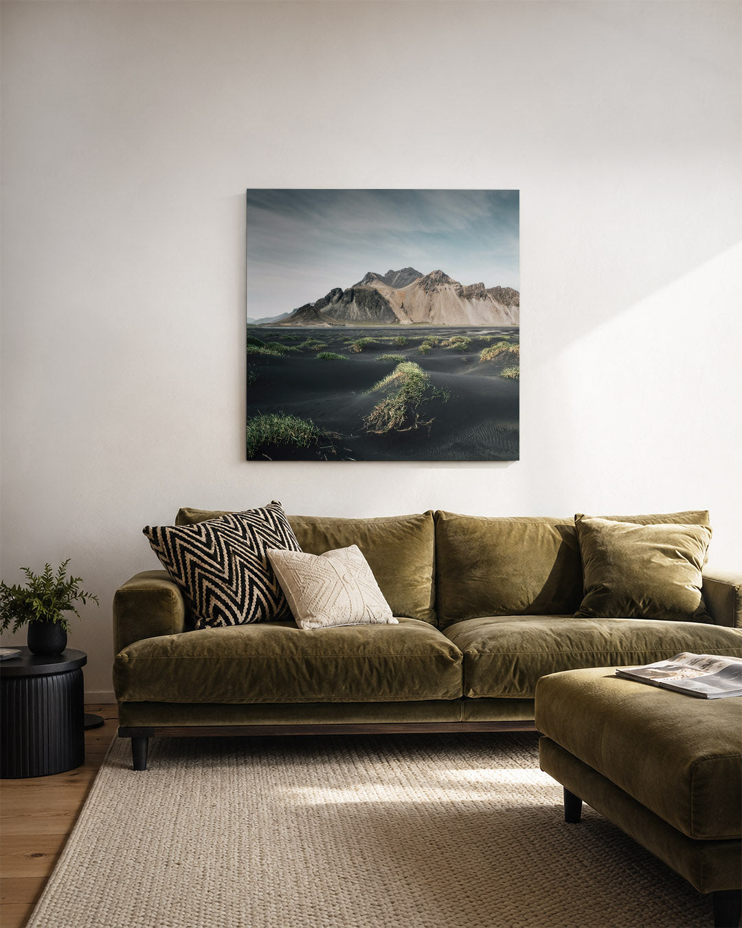 Berglandschap met gras Kunstwerk