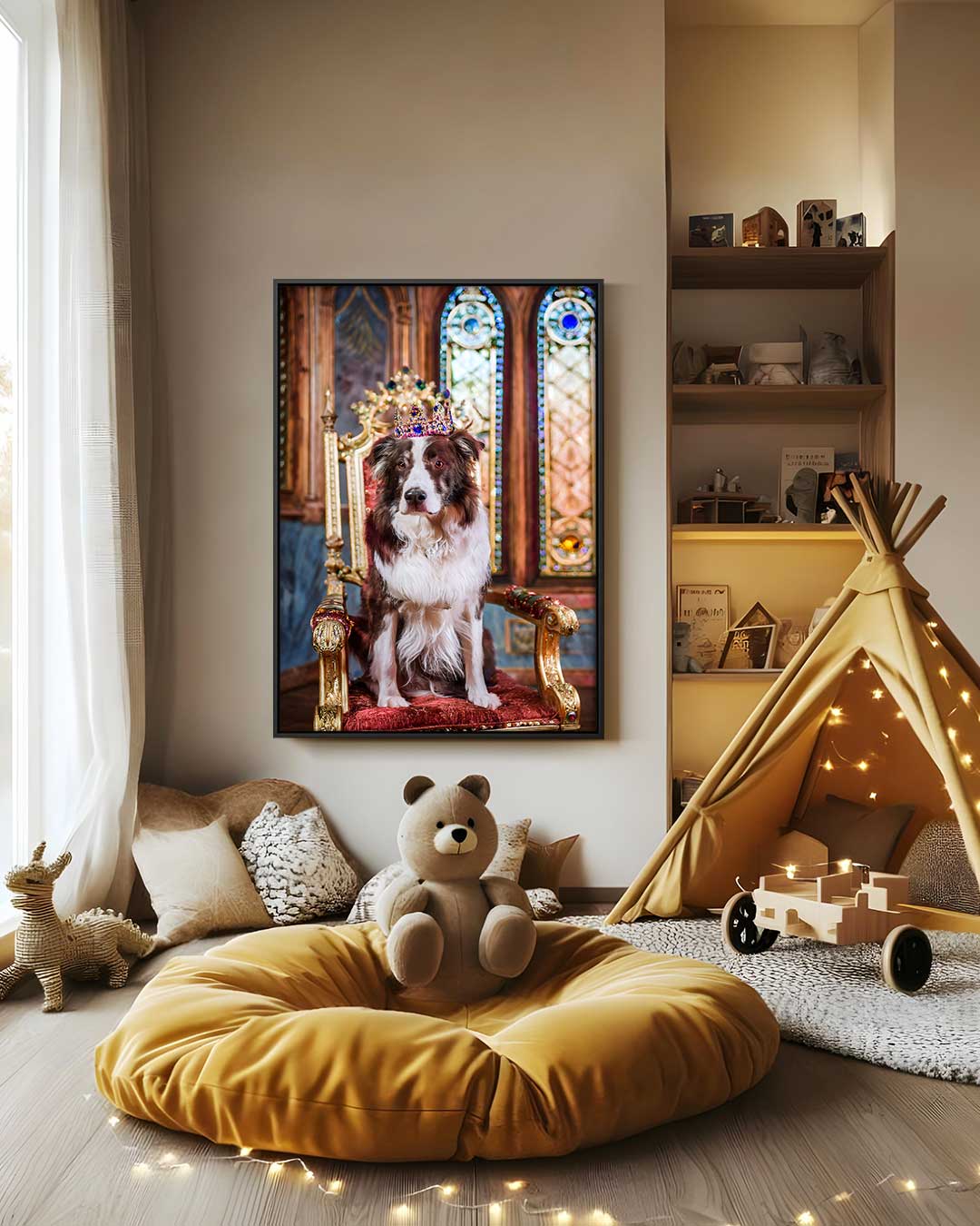 Royal Dog on Throne Artwork