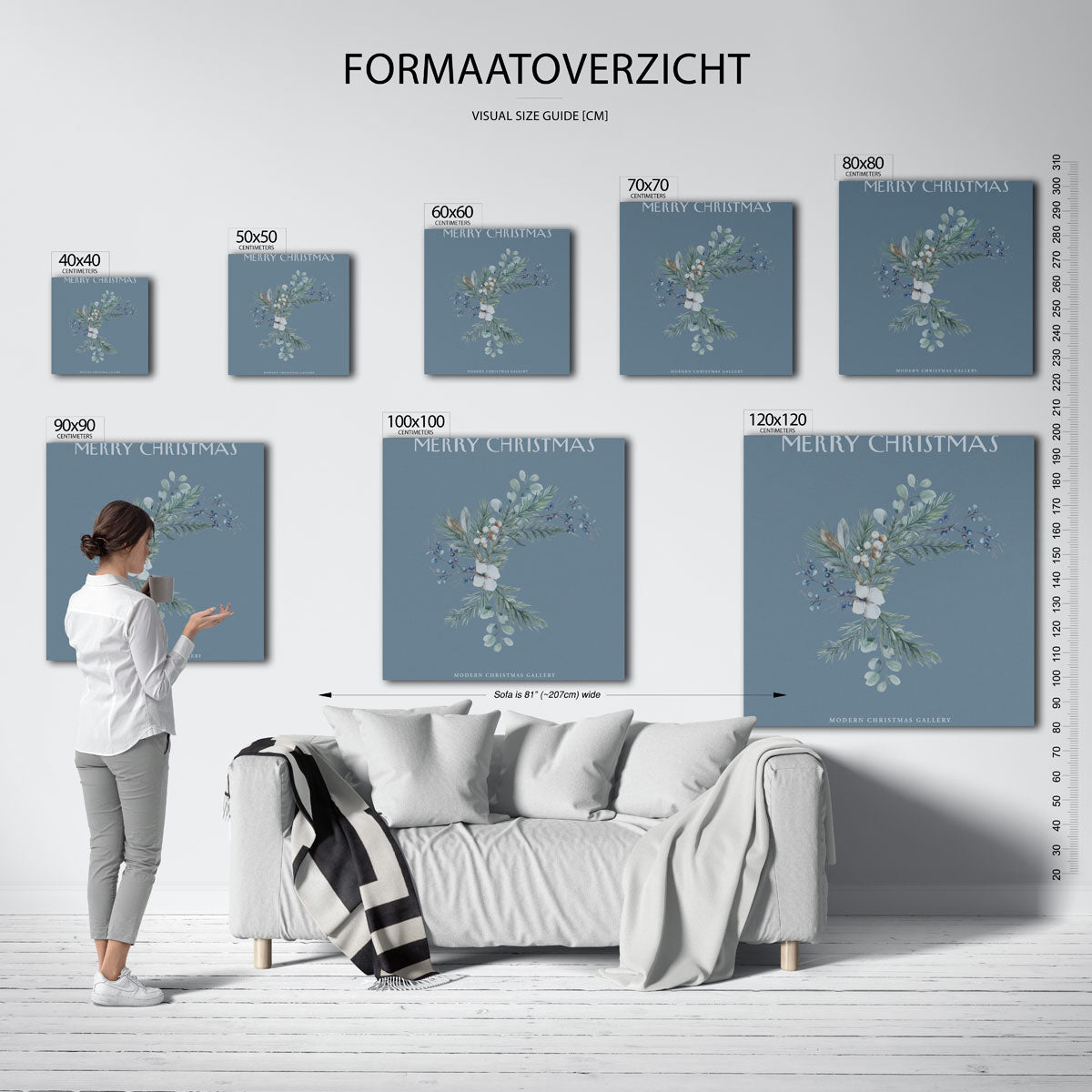 Kersttak met bessen Poster