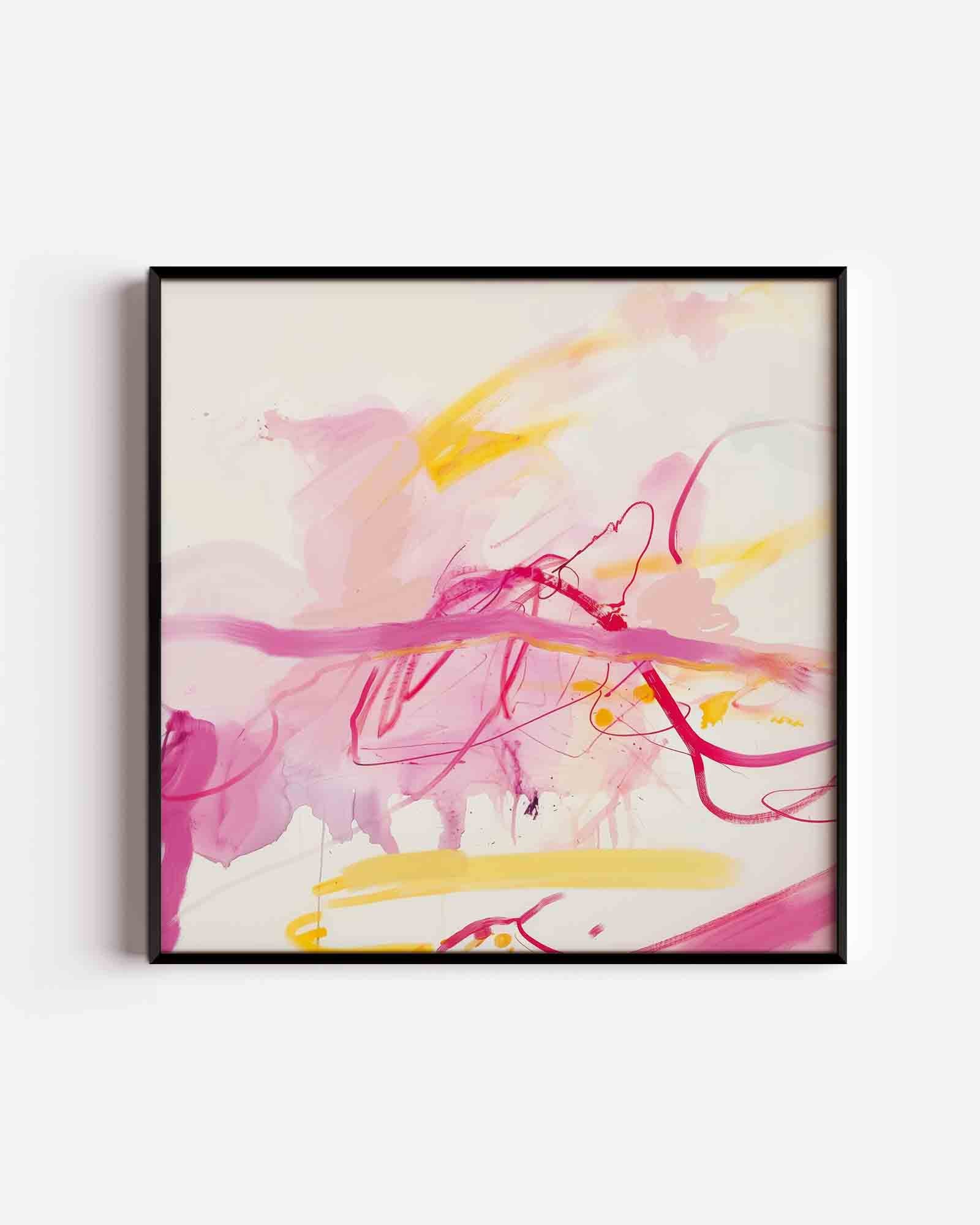 Abstracte roze en gele Poster