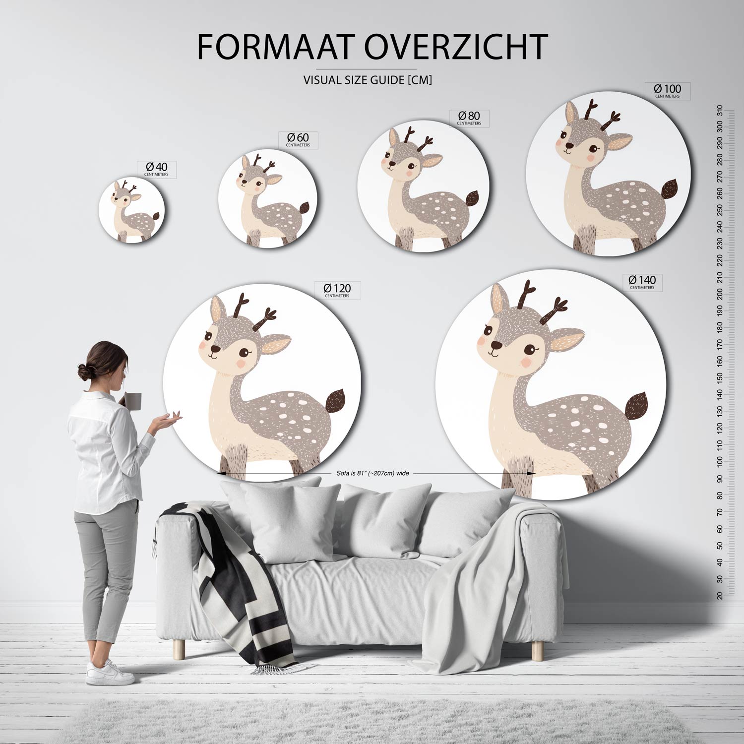 Hert met stippen Muurcirkel