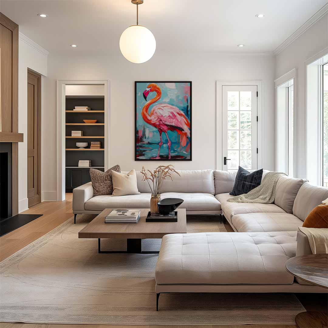 Kleurrijke Flamingo Kunstwerk
