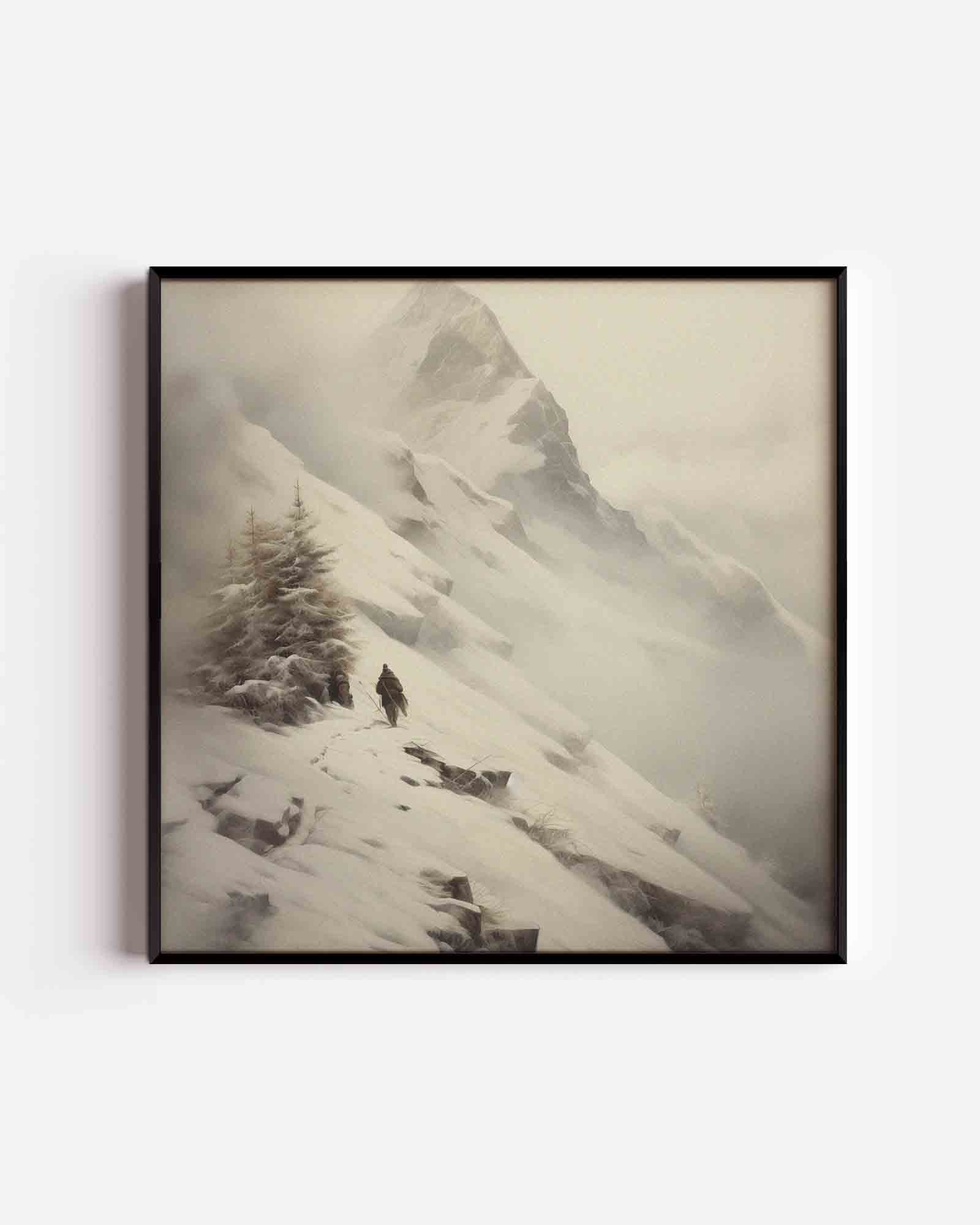 Berglandschap met sneeuw Poster