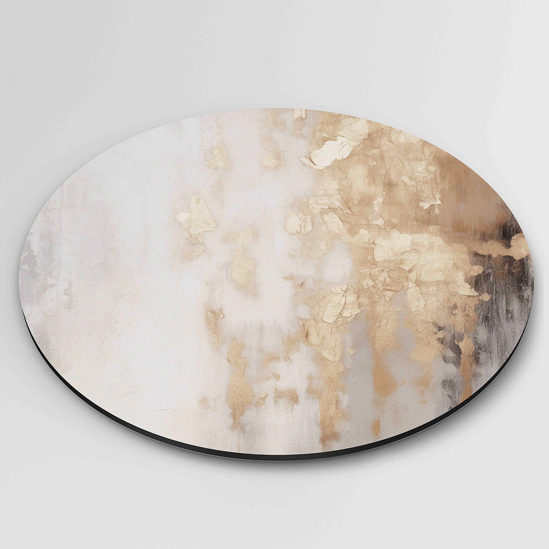 Goud en grijs abstracte Muurcirkel