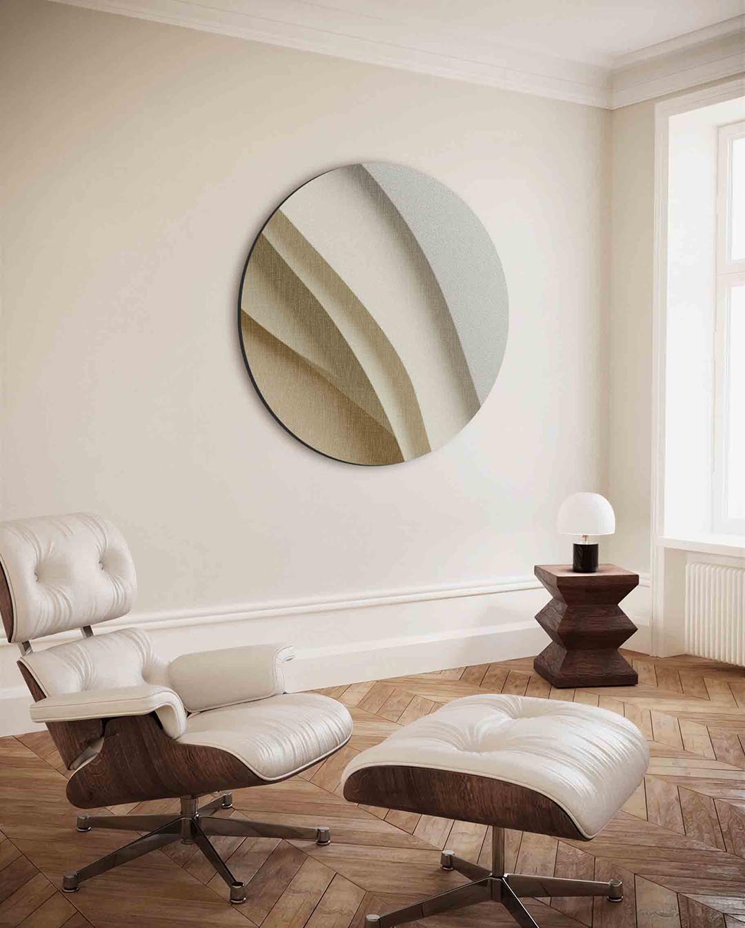 Gelaagde beige Muurcirkel