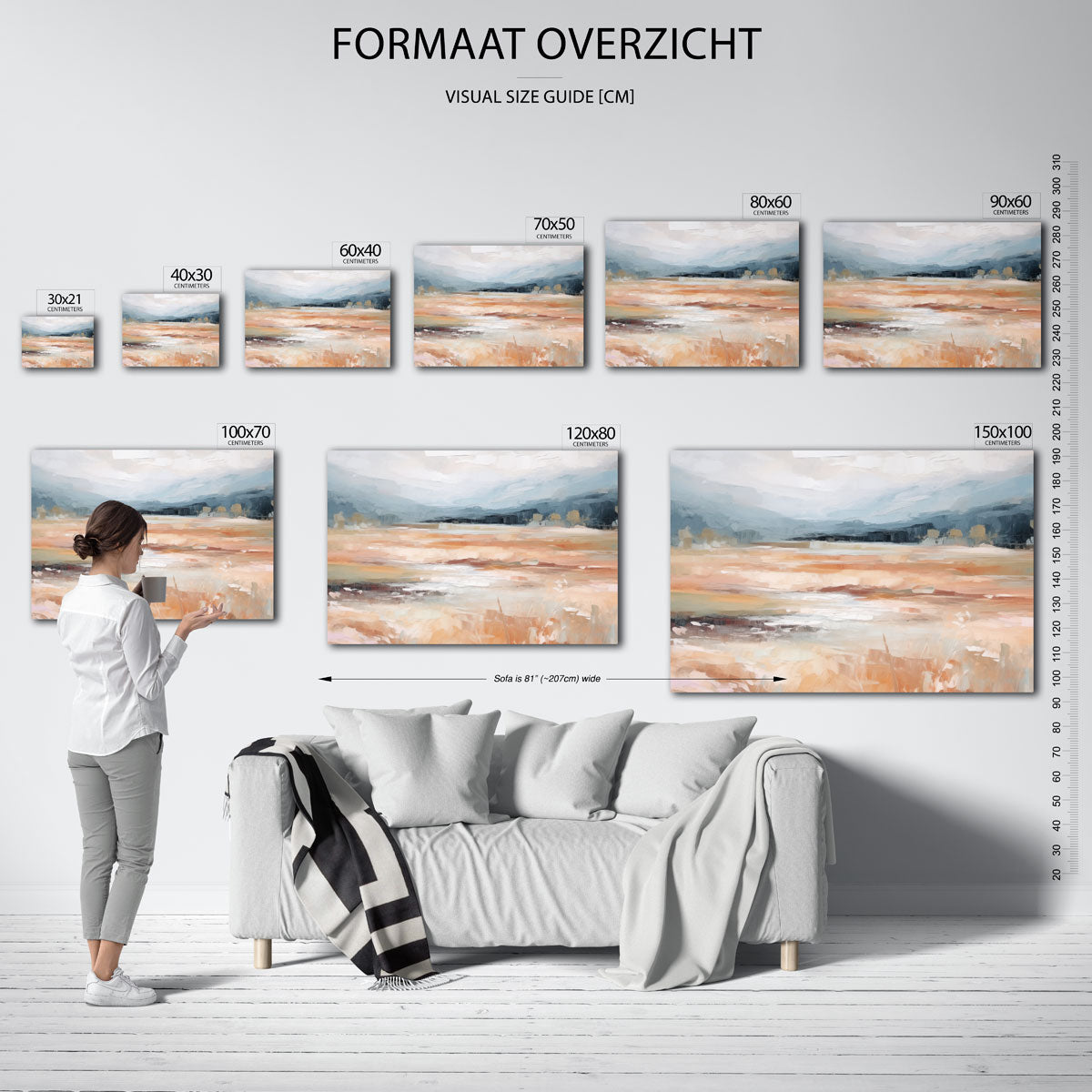 Landschap in zachte tinten Poster