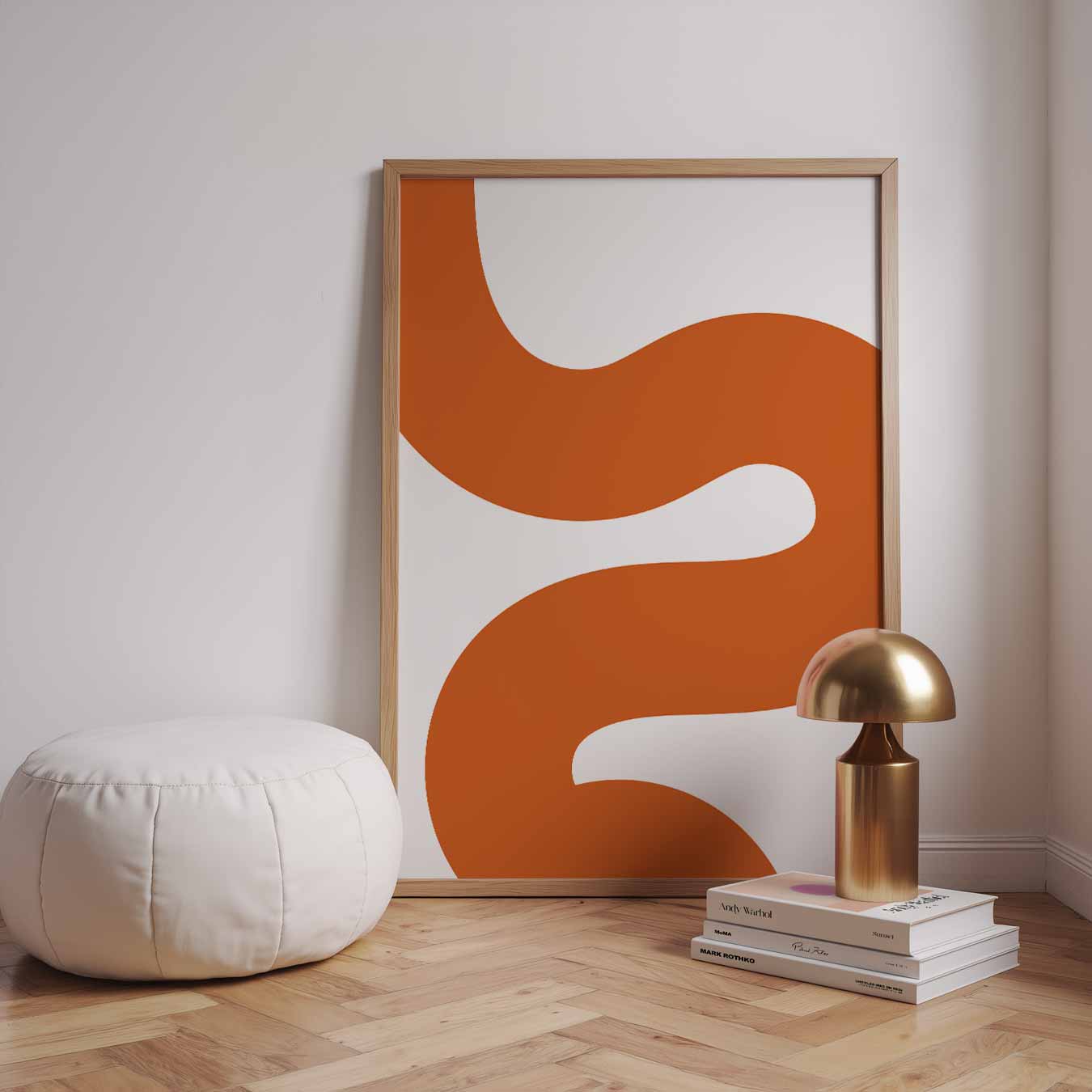 Oranje Golven Kunstposter-WallArtistic