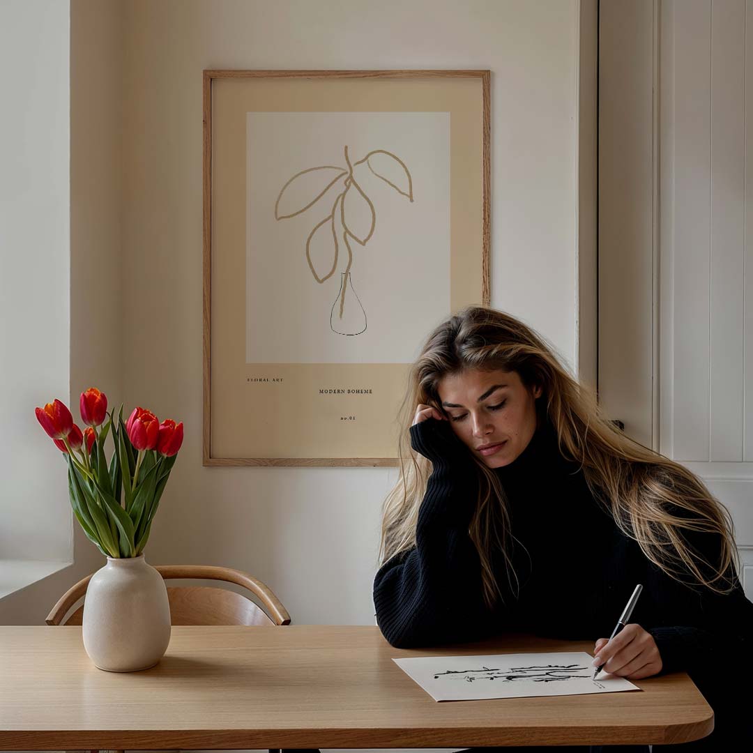 Modern Boheme Floraal Kunstwerk Poster-WallArtistic