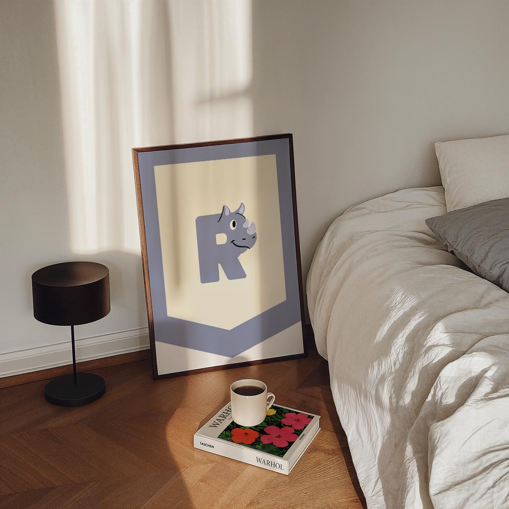 Schattige Neushoorn Poster-WallArtistic