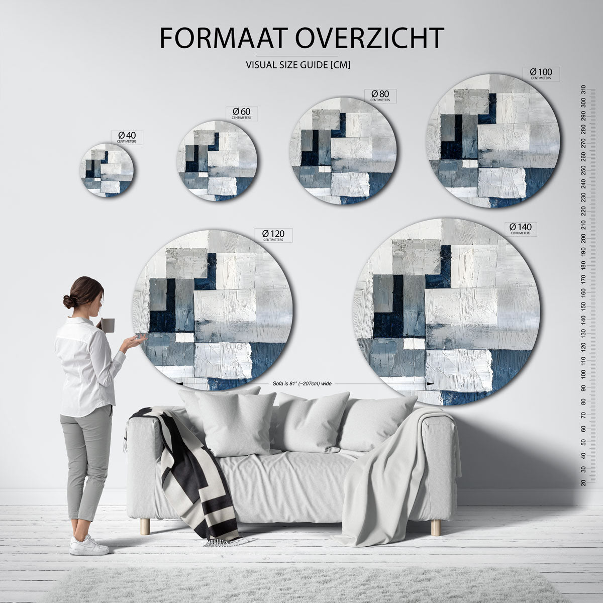Abstracte rechthoeken Muurcirkel