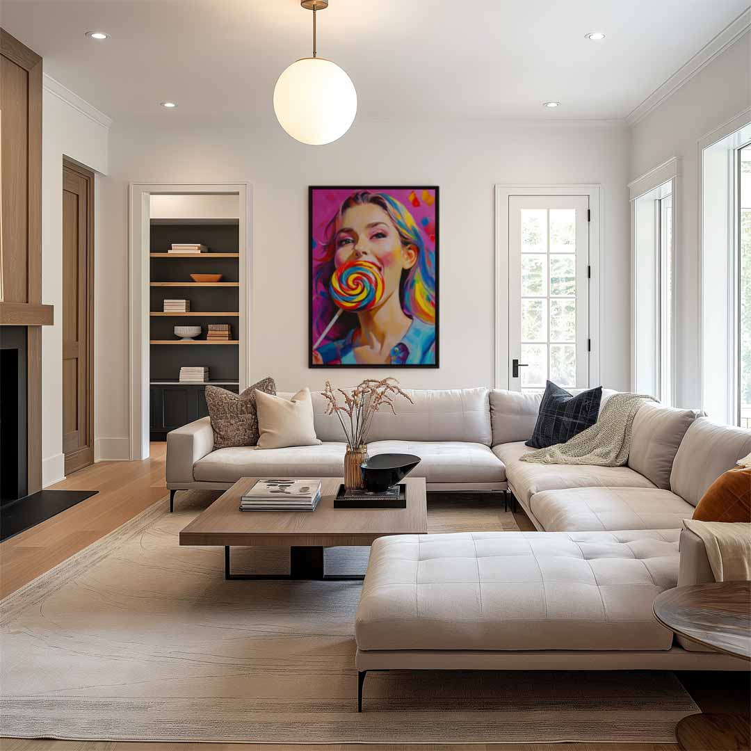Kleurrijke Lolly Liefde Kunstwerk-canvas-dibond-plexiglas-wanddecoratie-WallArtistic