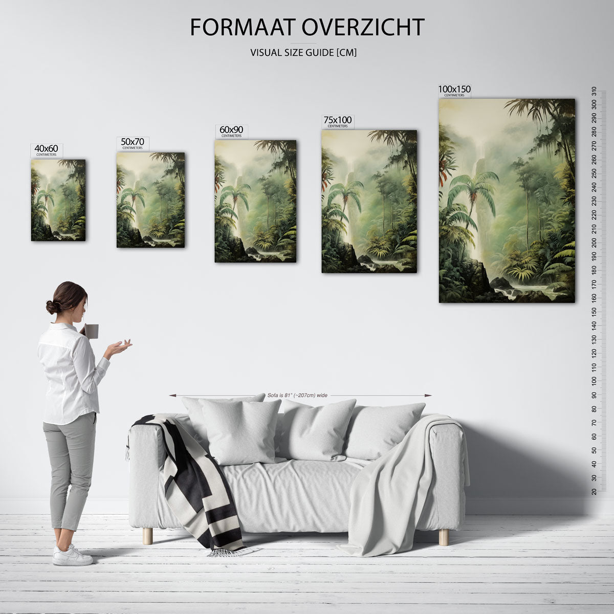 Tropisch boslandschap Kunstwerk