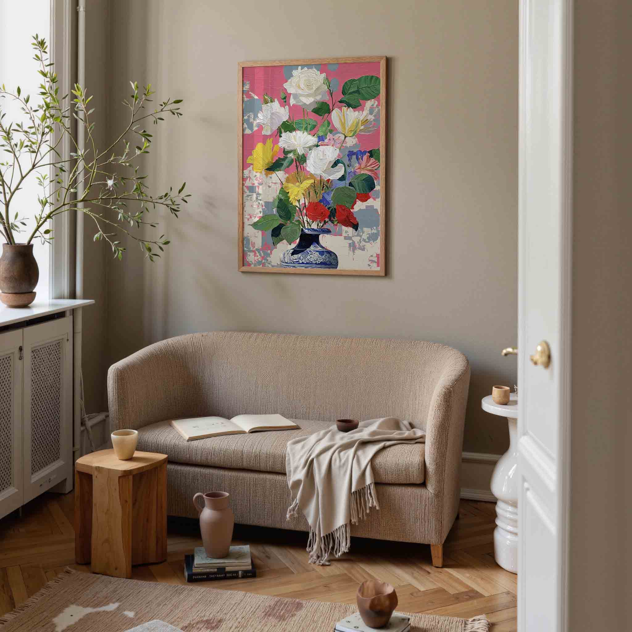 Bloemen in vaas Poster