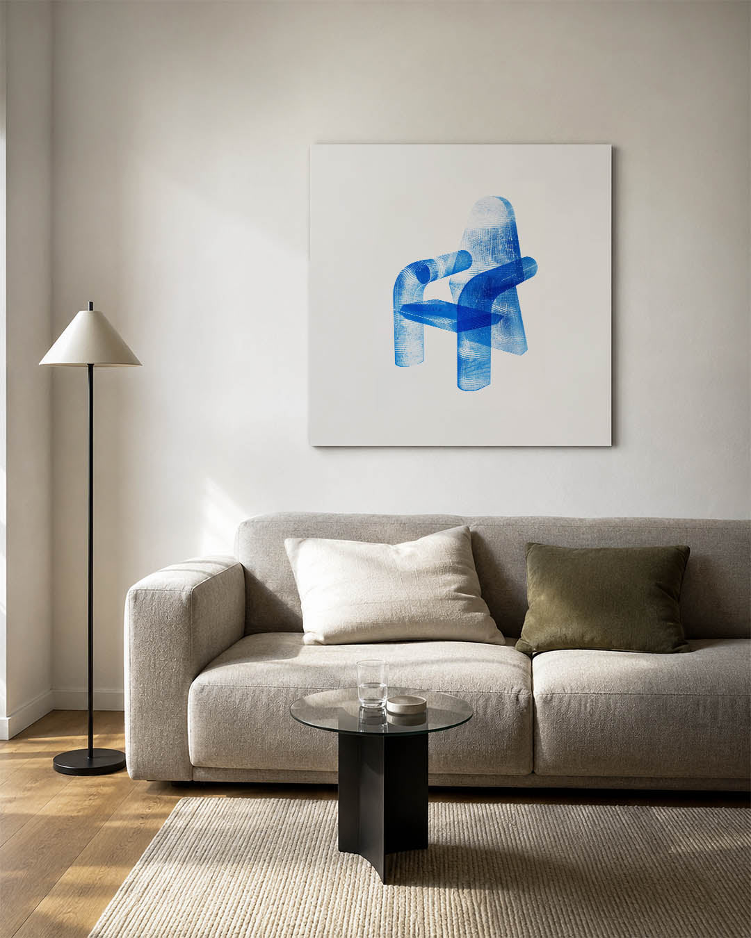 Transparante stoelvorm Kunstwerk