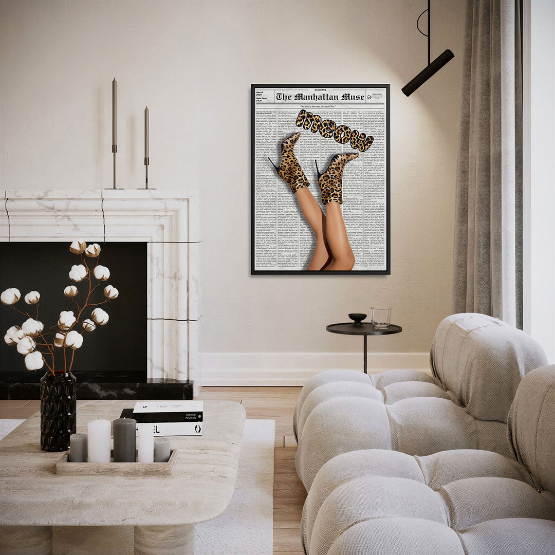 Luipaardprint schoenen Kunstwerk
