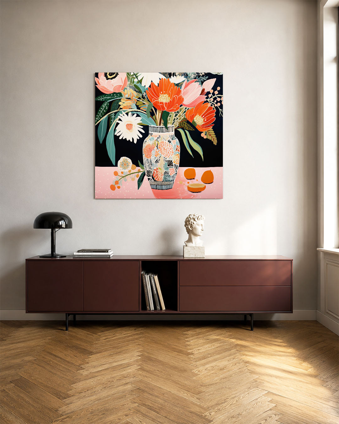 Bloemen in vaas Kunstwerk