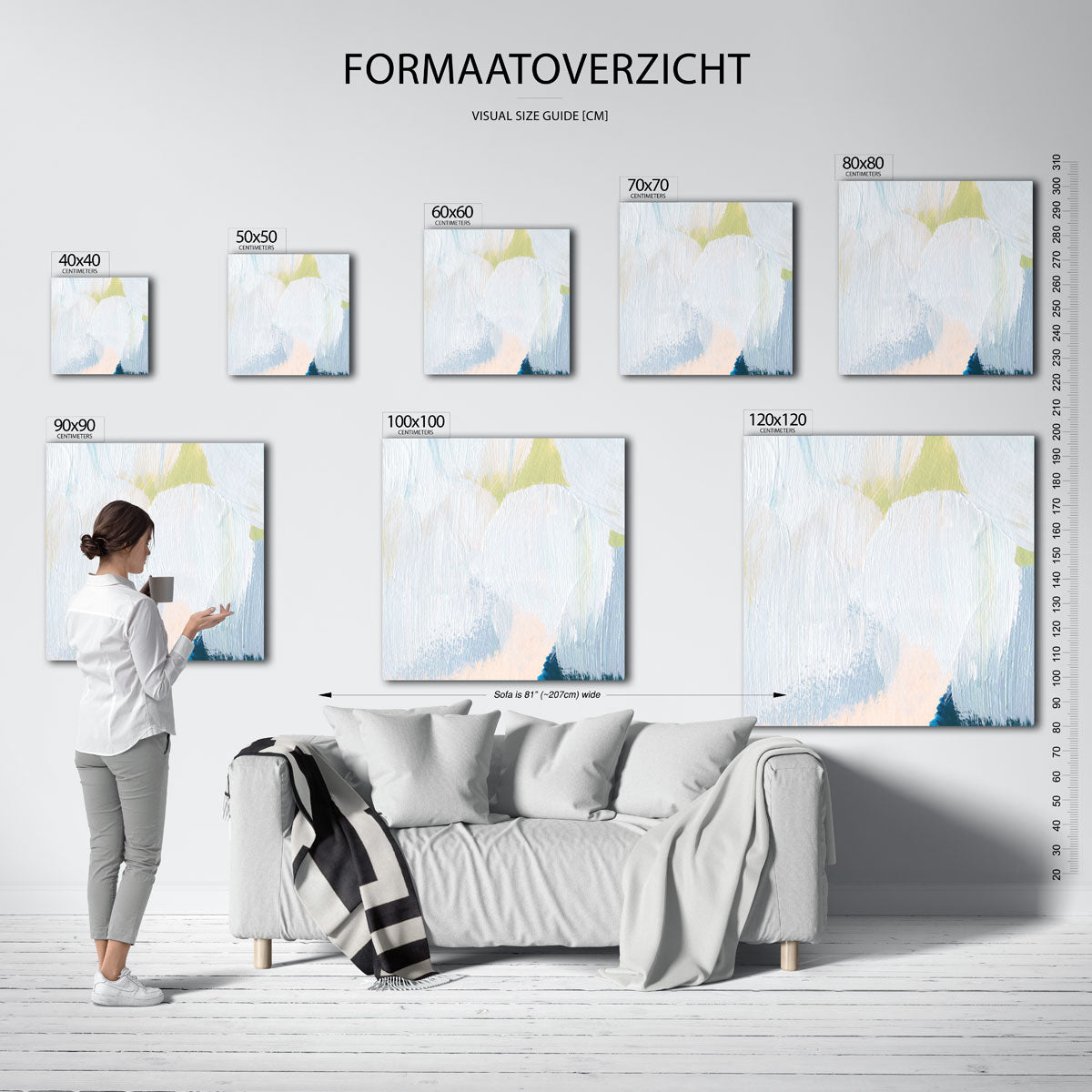 Abstracte penseelstreken Poster