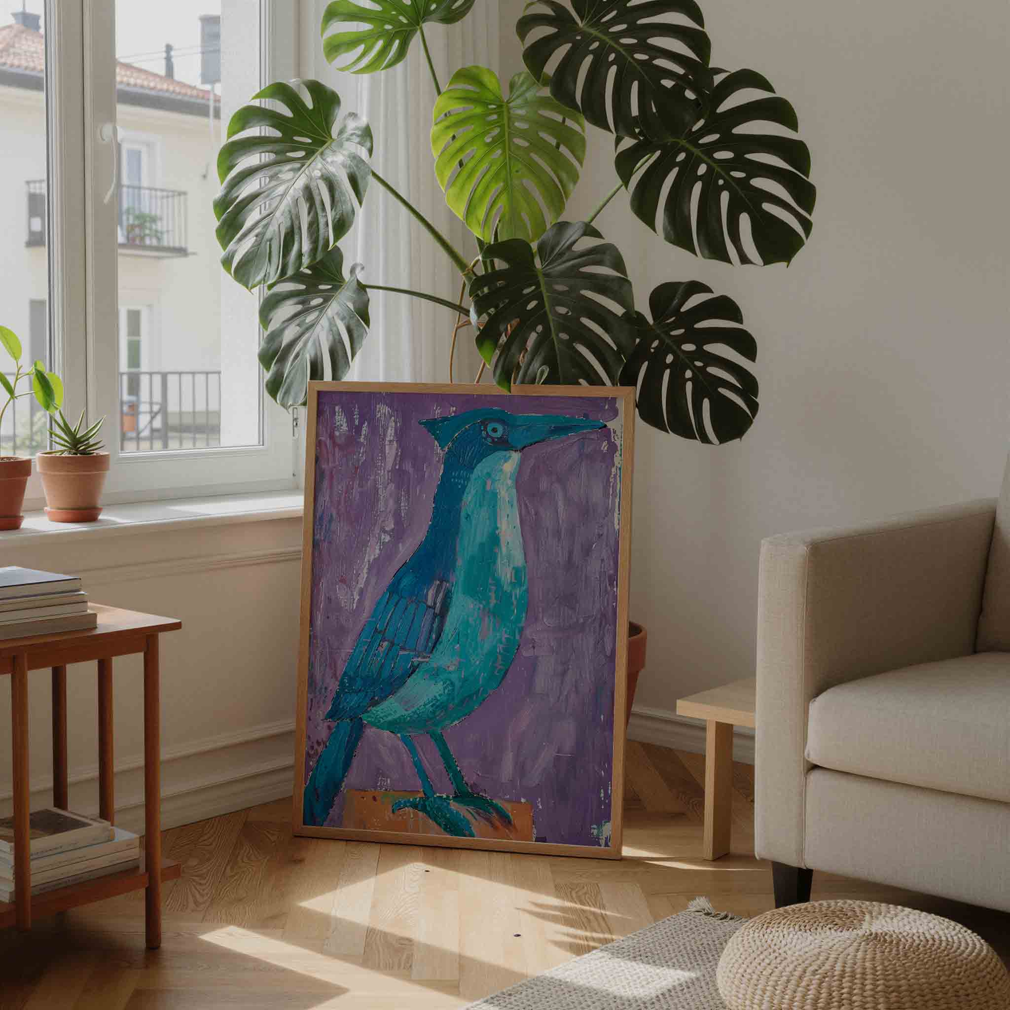 Blauwe vogel Poster
