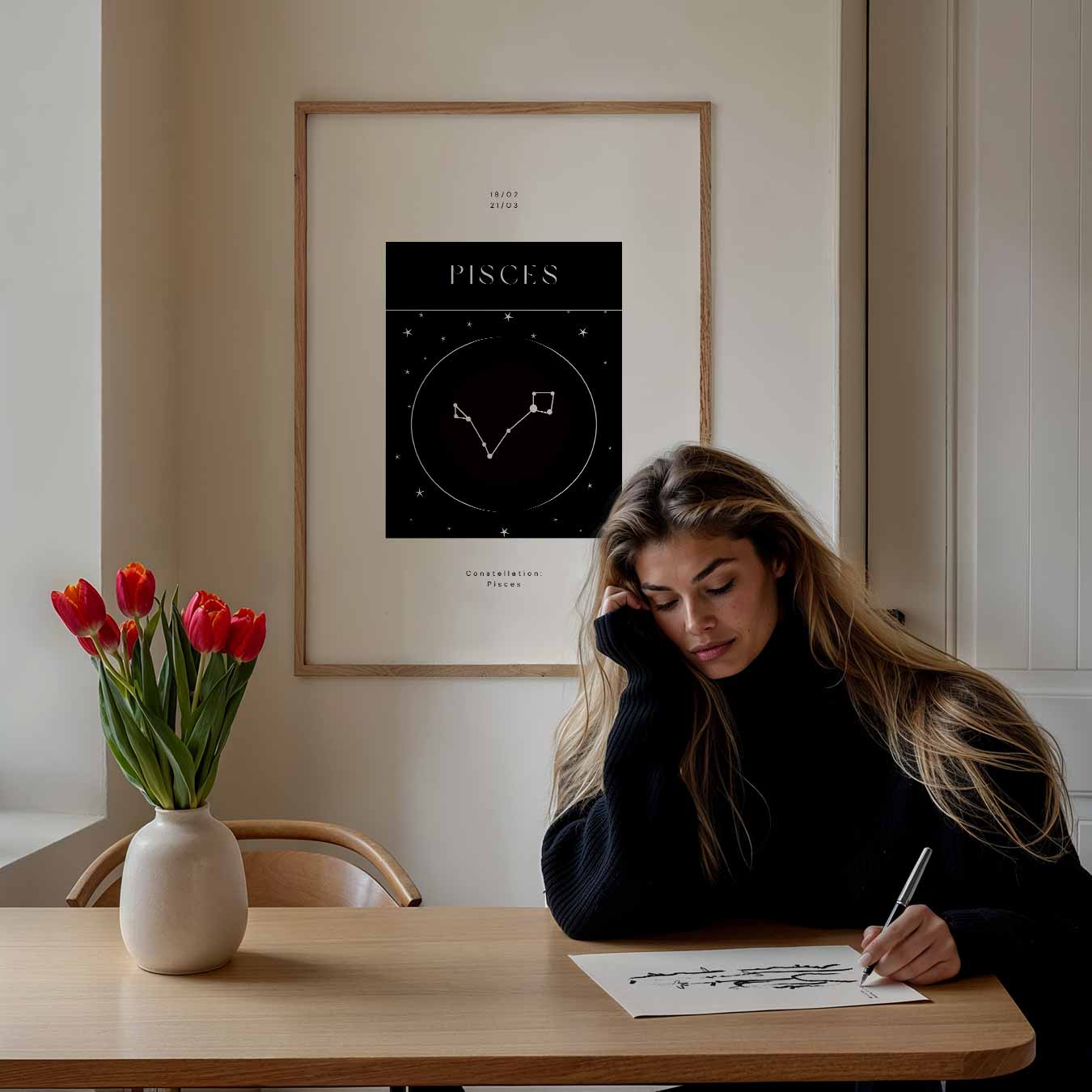 Minimalistische Vissen Sterrenbeeld Poster-WallArtistic