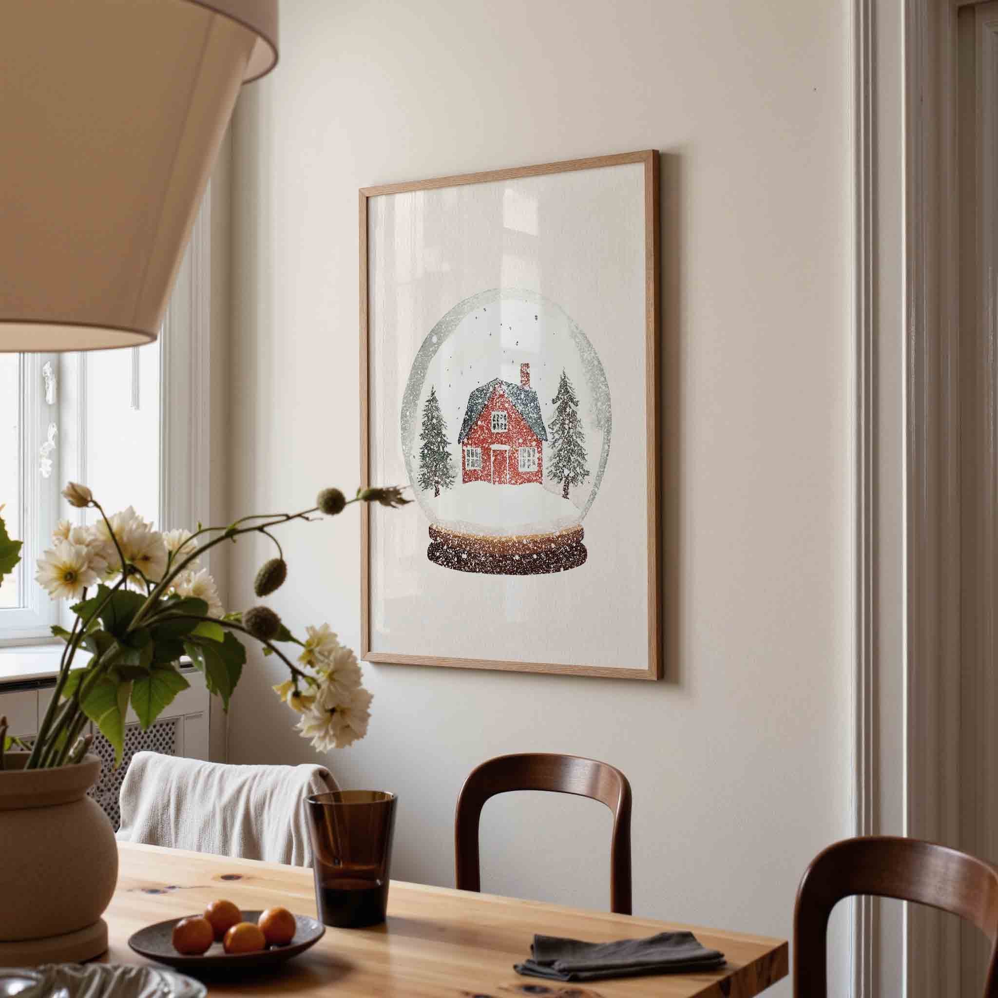 Sneeuwbol met huis Poster