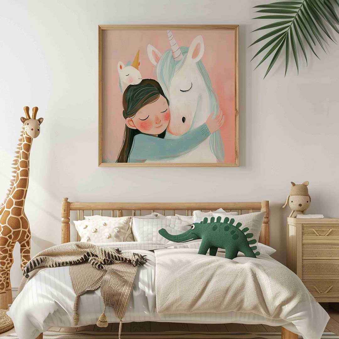 Meisje met eenhoorn Poster