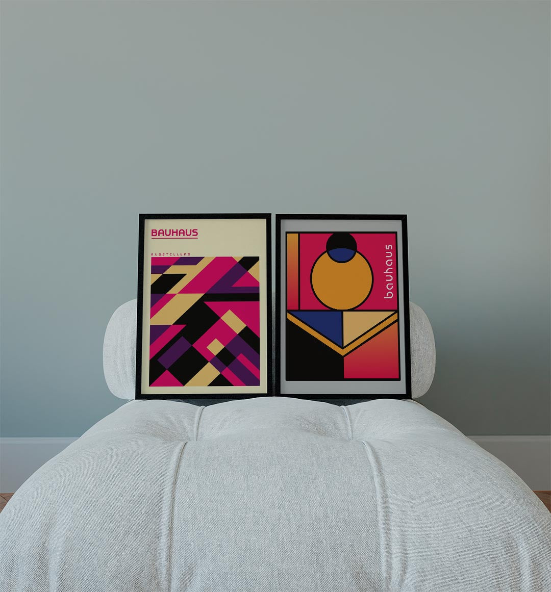Kleurrijke vlakverdeling Posterset