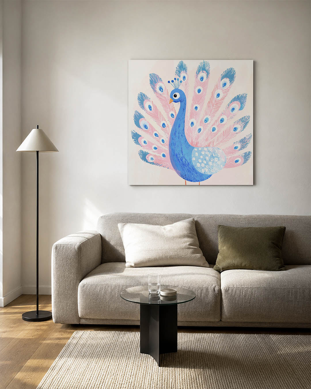 Vrolijke pauw illustratie Kunstwerk