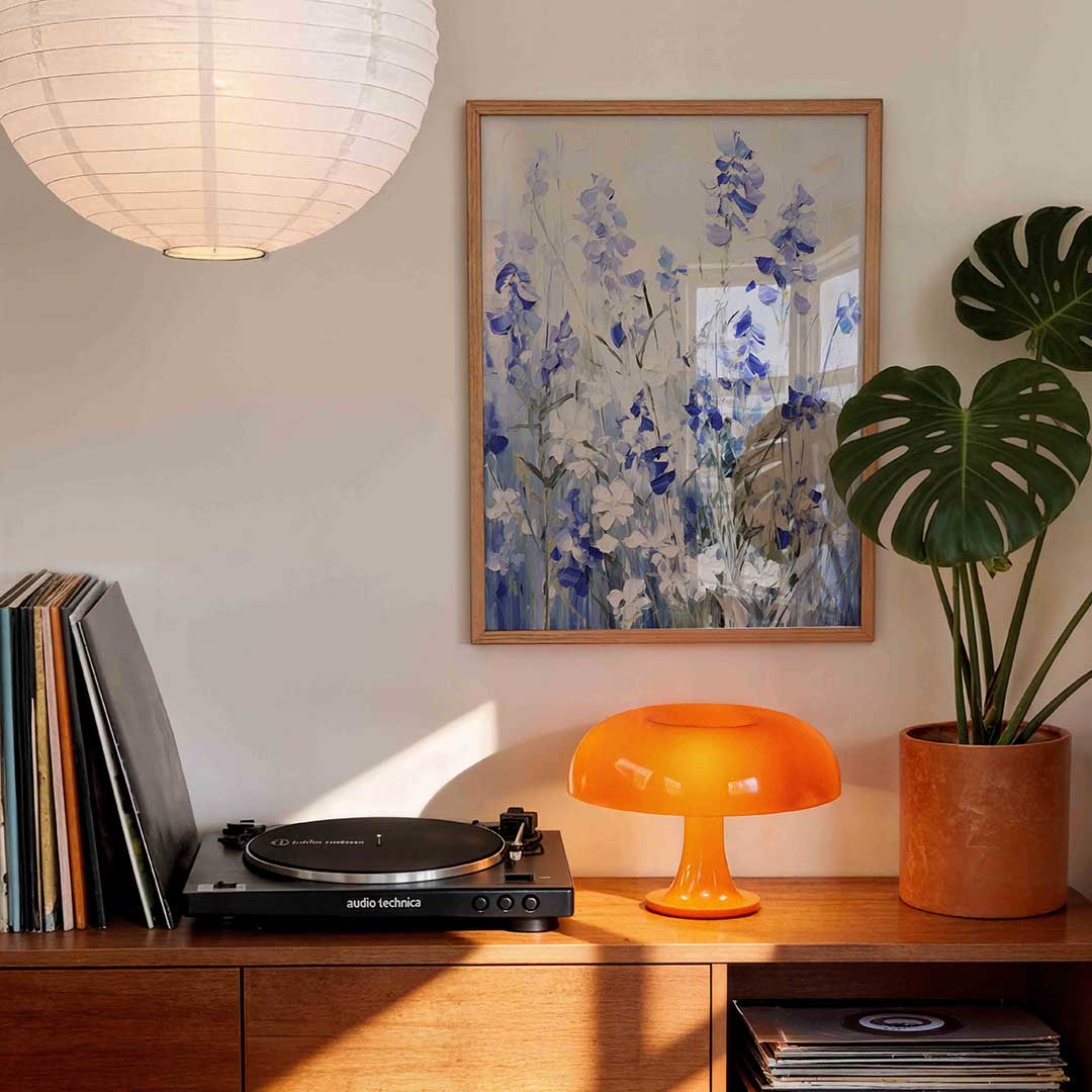 Blauwe bloemen Poster