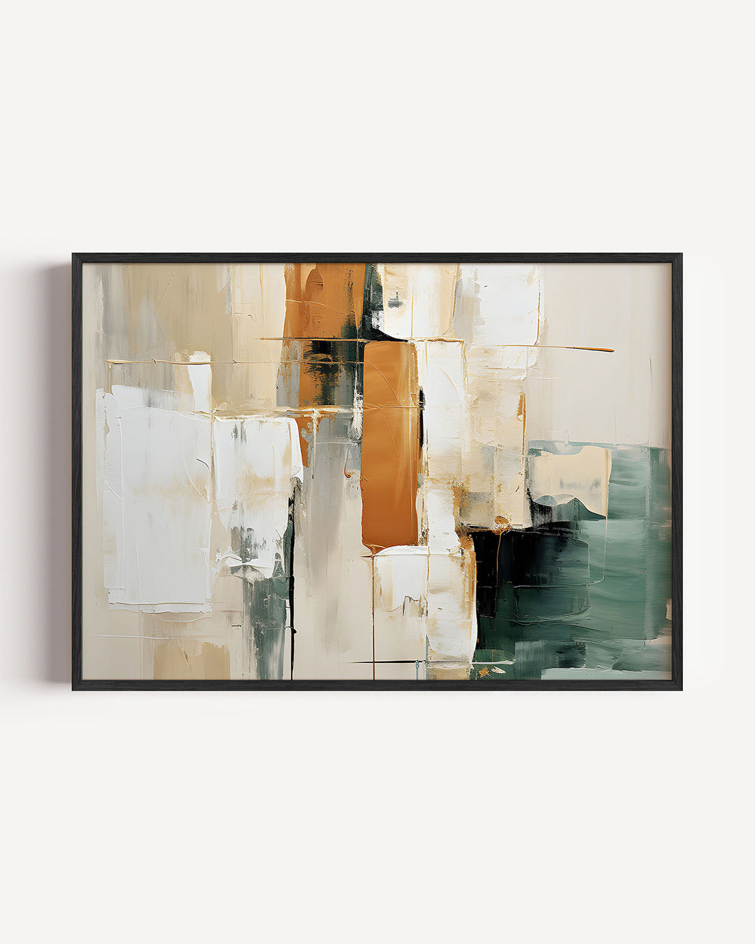 Abstracte beige en groene Poster
