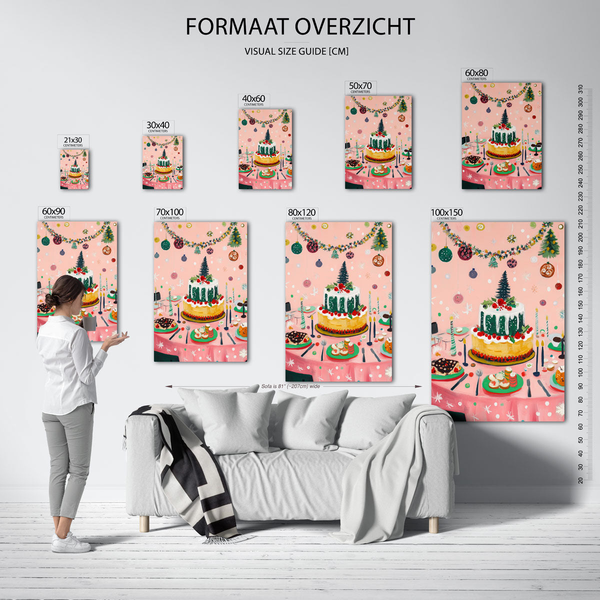 Feestelijke taart en decoratie Poster